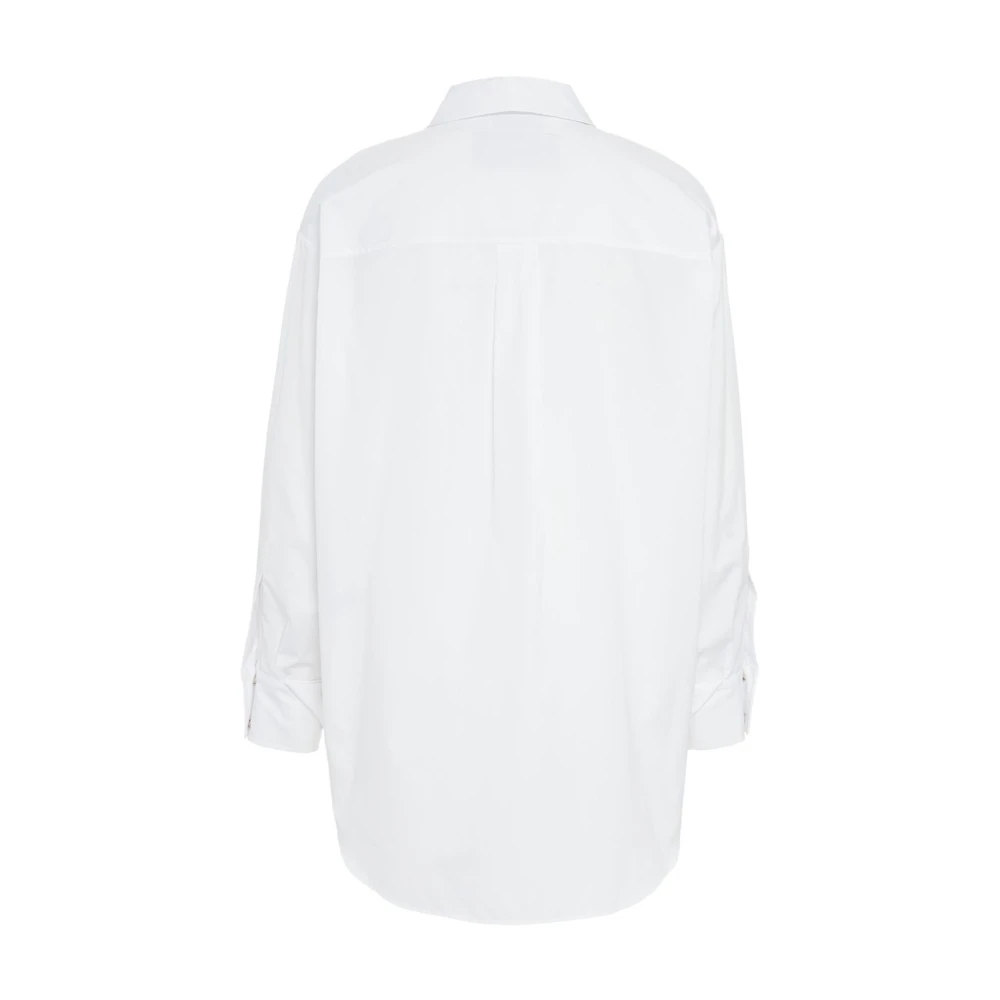 Elisabetta Franchi Witte Blouse met Logo Borduurwerk White Dames