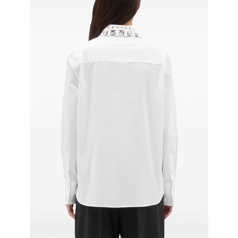 Msgm Studded Wit Shirt Aw24 White Dames