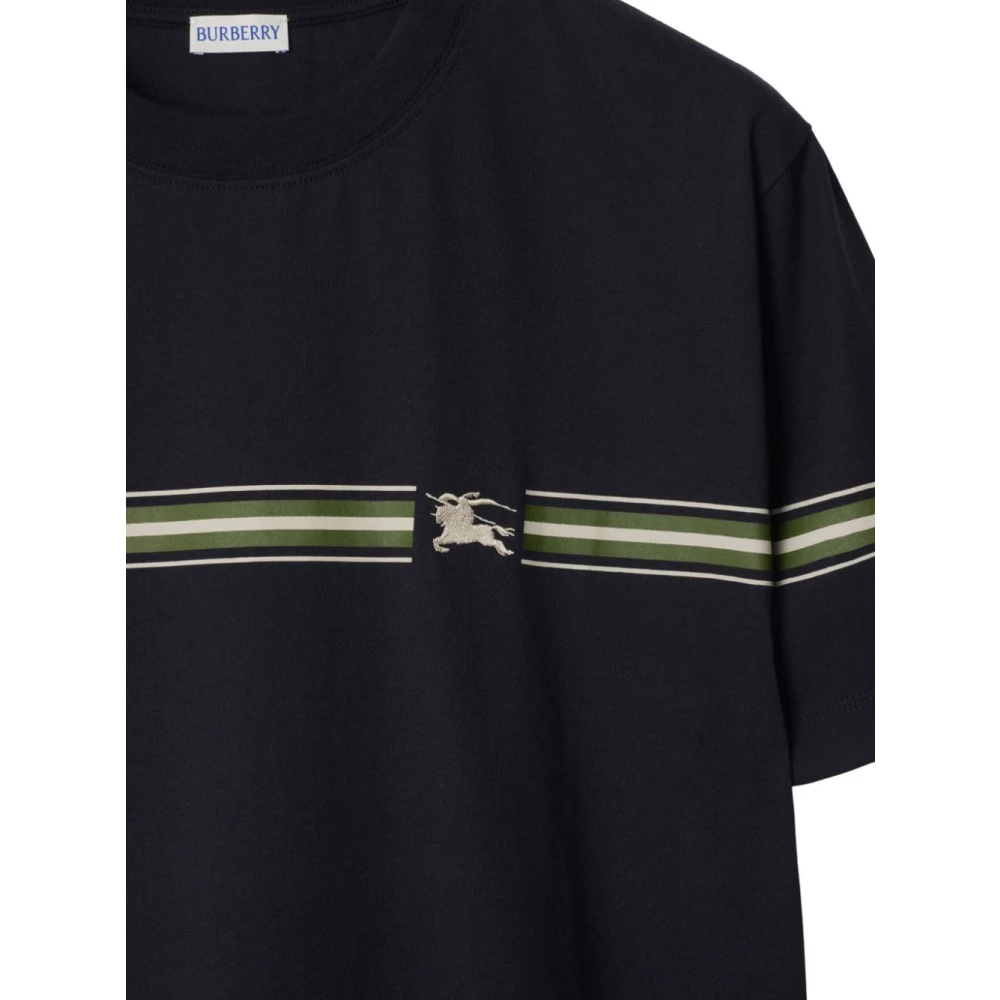 Burberry Blauw Equestrian Knight Design T-shirt Blue Heren