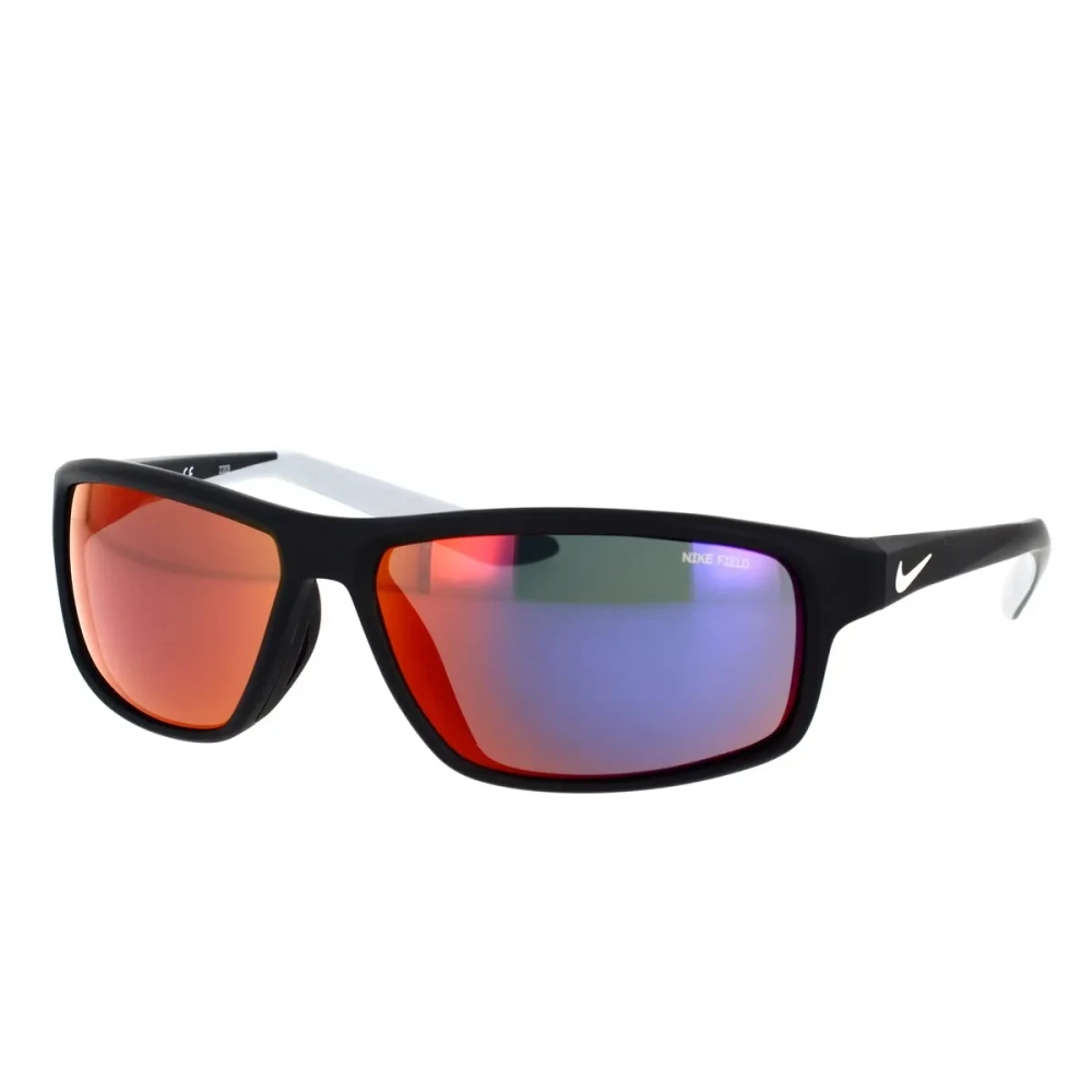 Nike Unisex Black Sunglasses, 62 Mm, Rectangular Sunglasses Red Mirrored Lenses