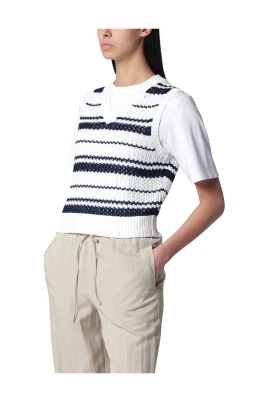 Chunky Randig Stickad Väst