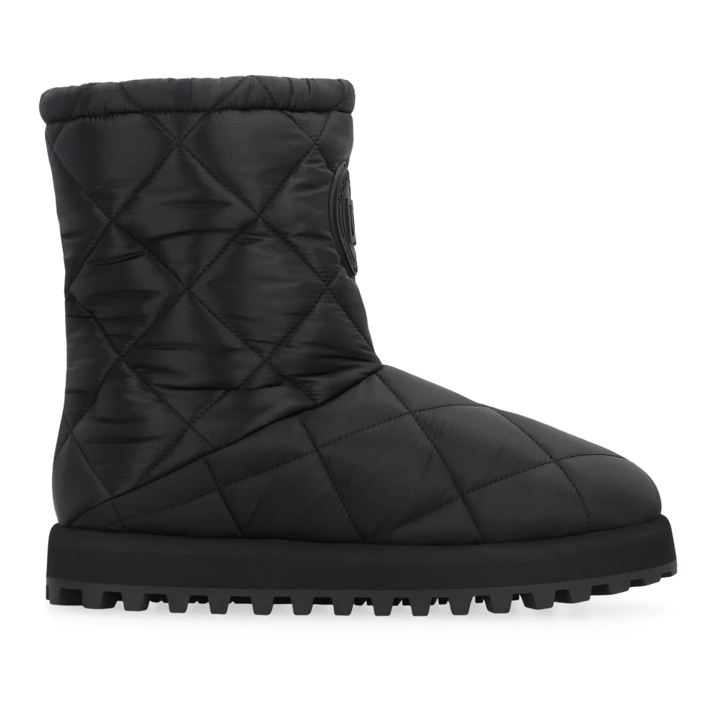Dolce & Gabbana Men's Black Winter Boots, 9 Uk, Quilted Nylon City Boots
