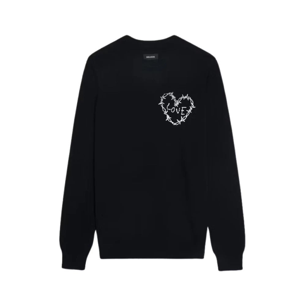 Zadig & Voltaire Women's Black Round-Neck Knitwear, Xs, Stylish Vesta For A Trendy Look