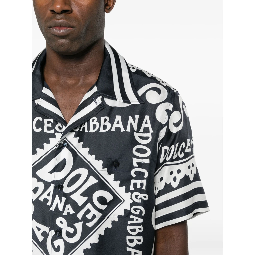 Dolce & Gabbana Zwarte Overhemden voor Mannen Black Heren