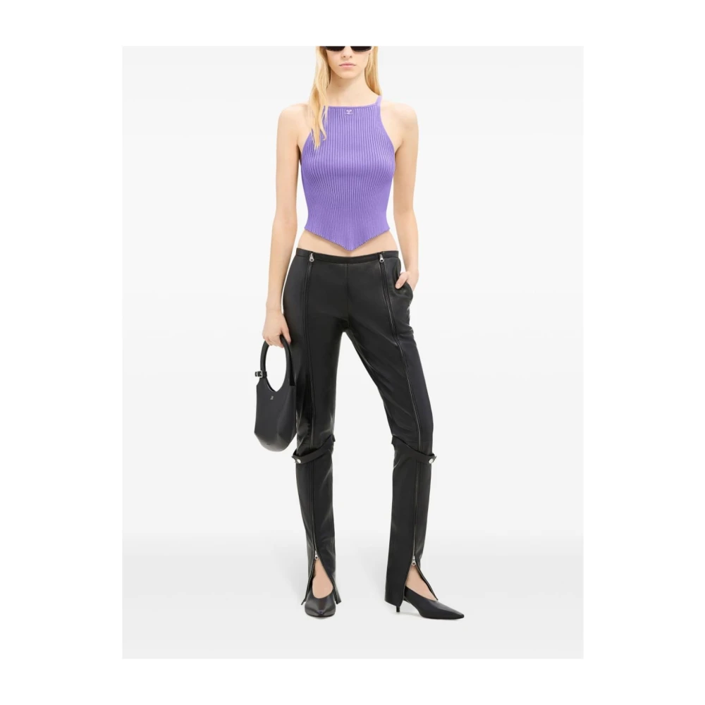Courrèges Ribgebreide Pointy Tanktop Purple Dames
