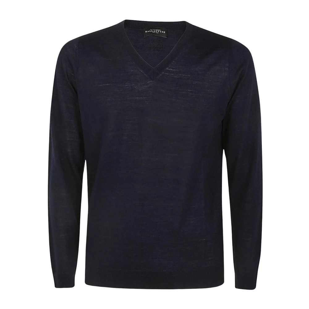 Ballantyne Homme Bleu Pulls, Taille: M Pull En Tricot Fin Col V