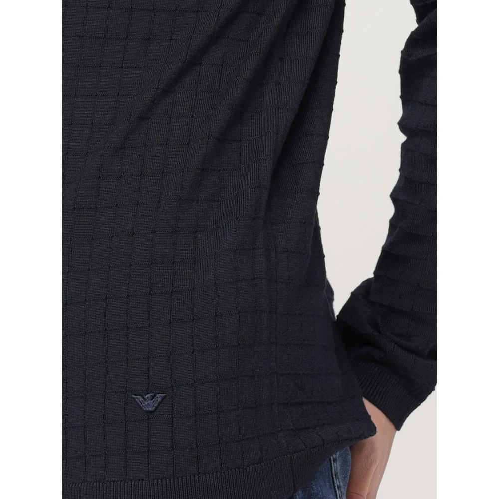 Emporio Armani Blauwe Sweaters voor Mannen Blue Heren