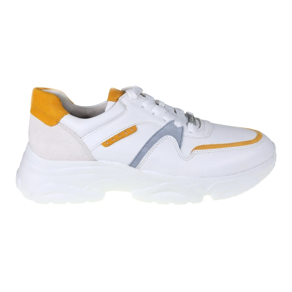 Gabor Witte Combi Leren Sneaker Dames Schoenen