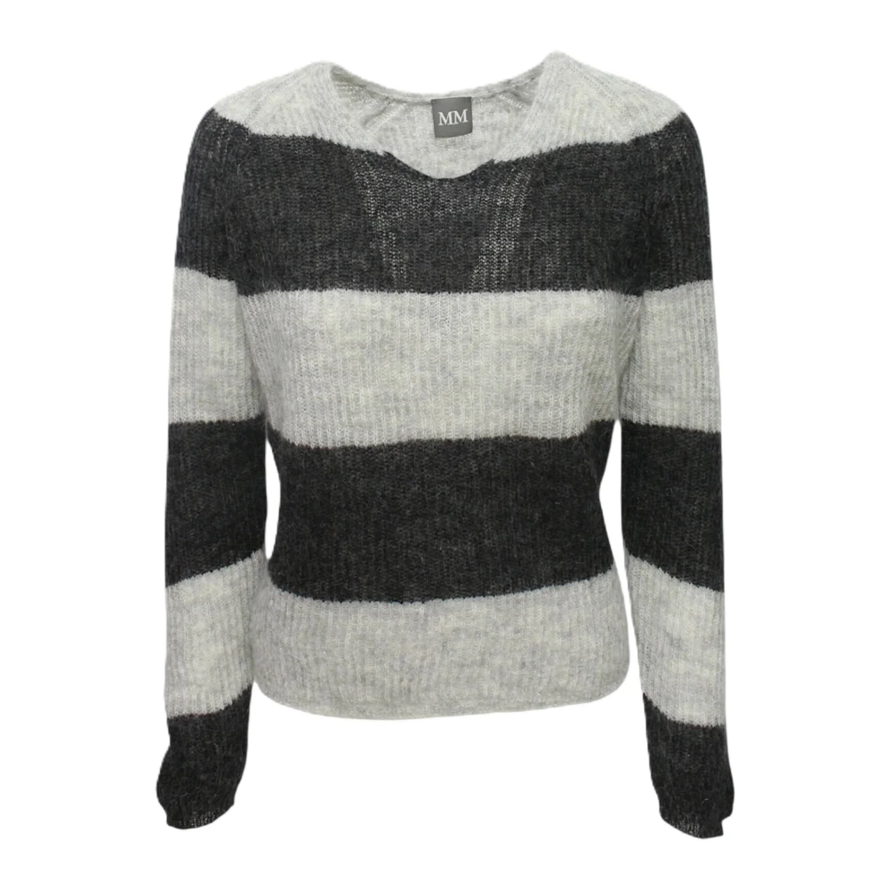 Max Mara Women's Gray V-Neck Jumper - V-Neck Knitwear - L - Knitwear