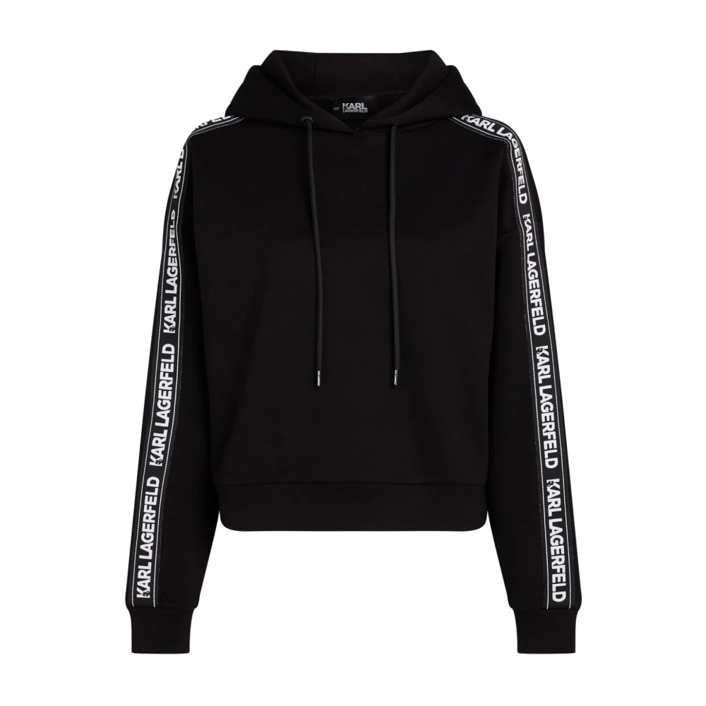 Karl Lagerfeld Zwarte hoodie met witte logo's Black Dames