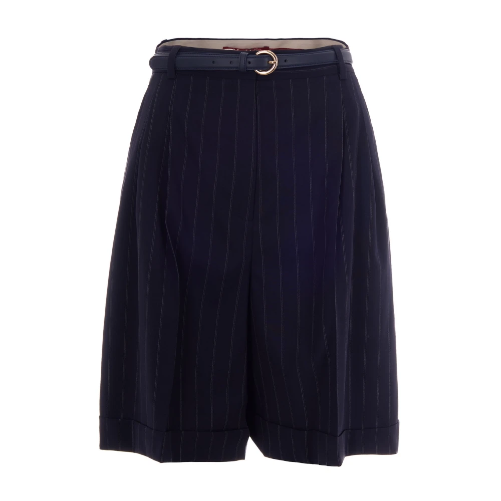 Max Mara Studio Ere Trousers - Female - Casual Shorts - Blue - S - Shorts