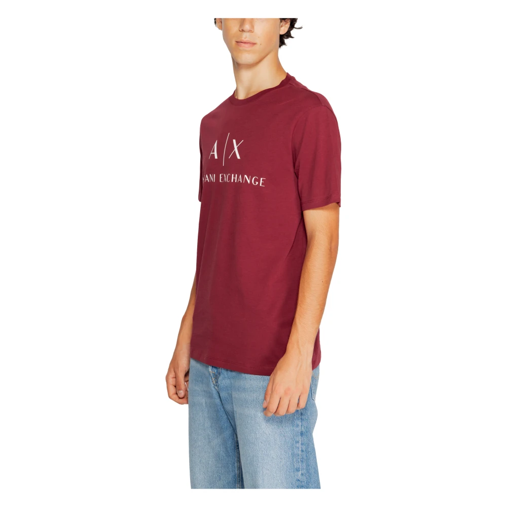 Armani Exchange Regular fit jersey T-shirt met logo Brown Heren