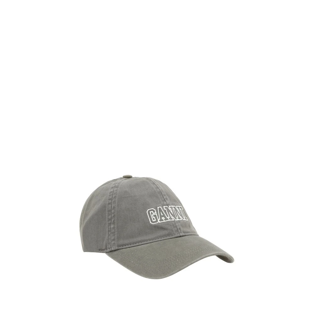 Ganni Katoenen Baseballpet met Monogram Gray Dames