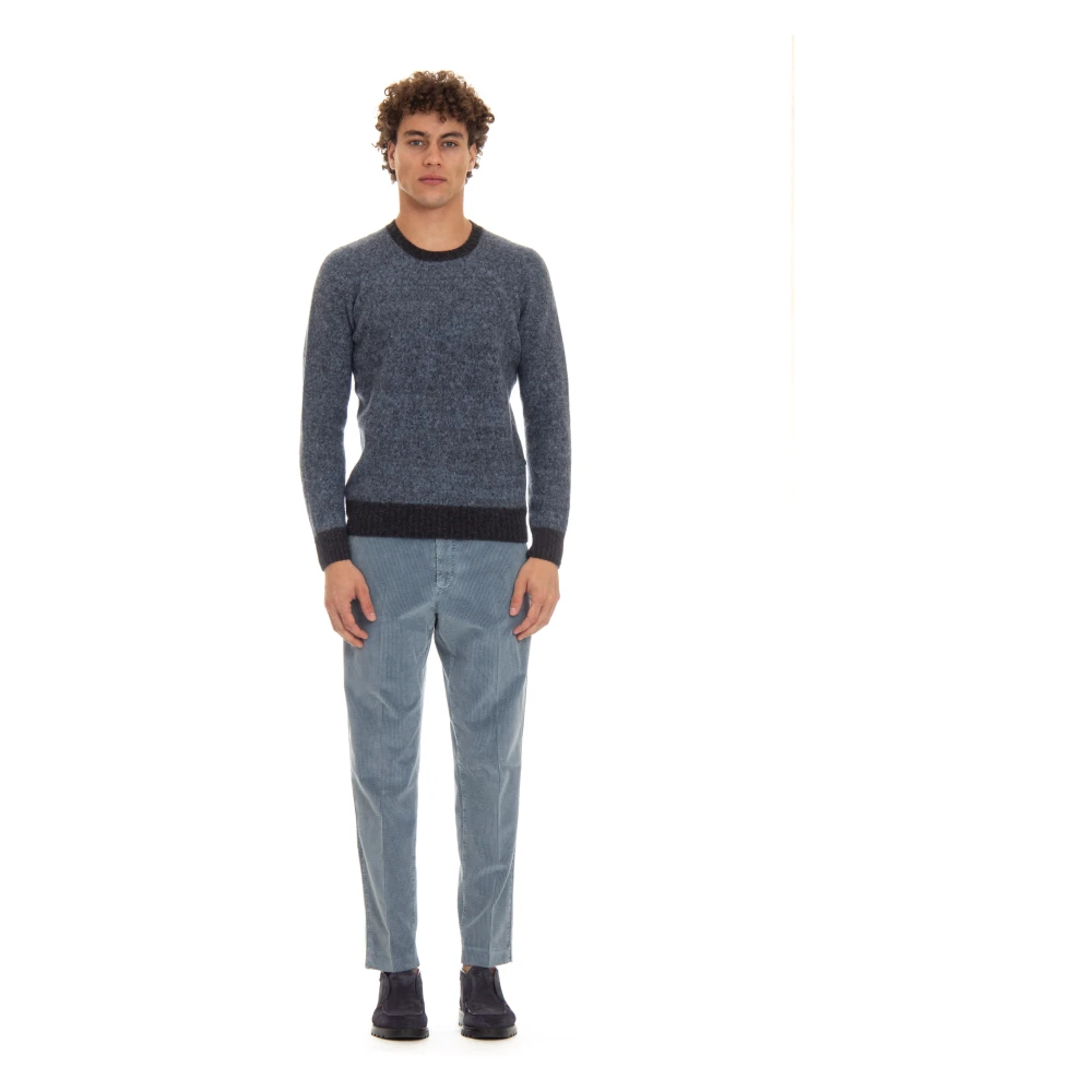 Drumohr Zachte Crew Neck Sweater Blue Heren