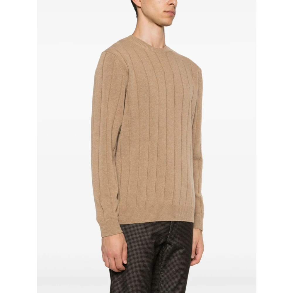 Zanone Bruine Sweater met Girocollo Hals Brown Heren