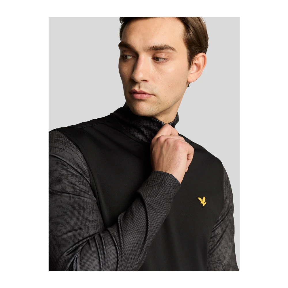 Lyle & Scott Mid Layers Printed Contour Midlayer Black Heren