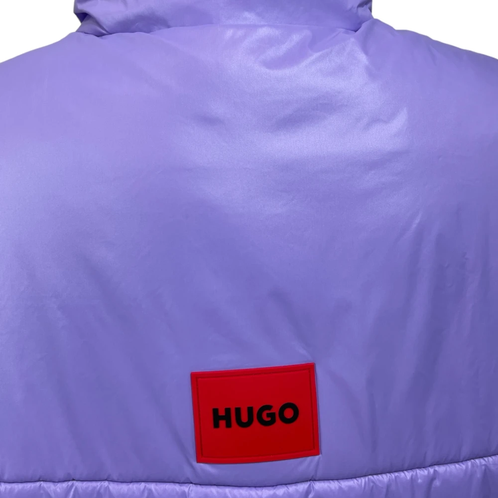 Hugo Boss Paarse Geknipte Vest met Logo Patch Blue Heren
