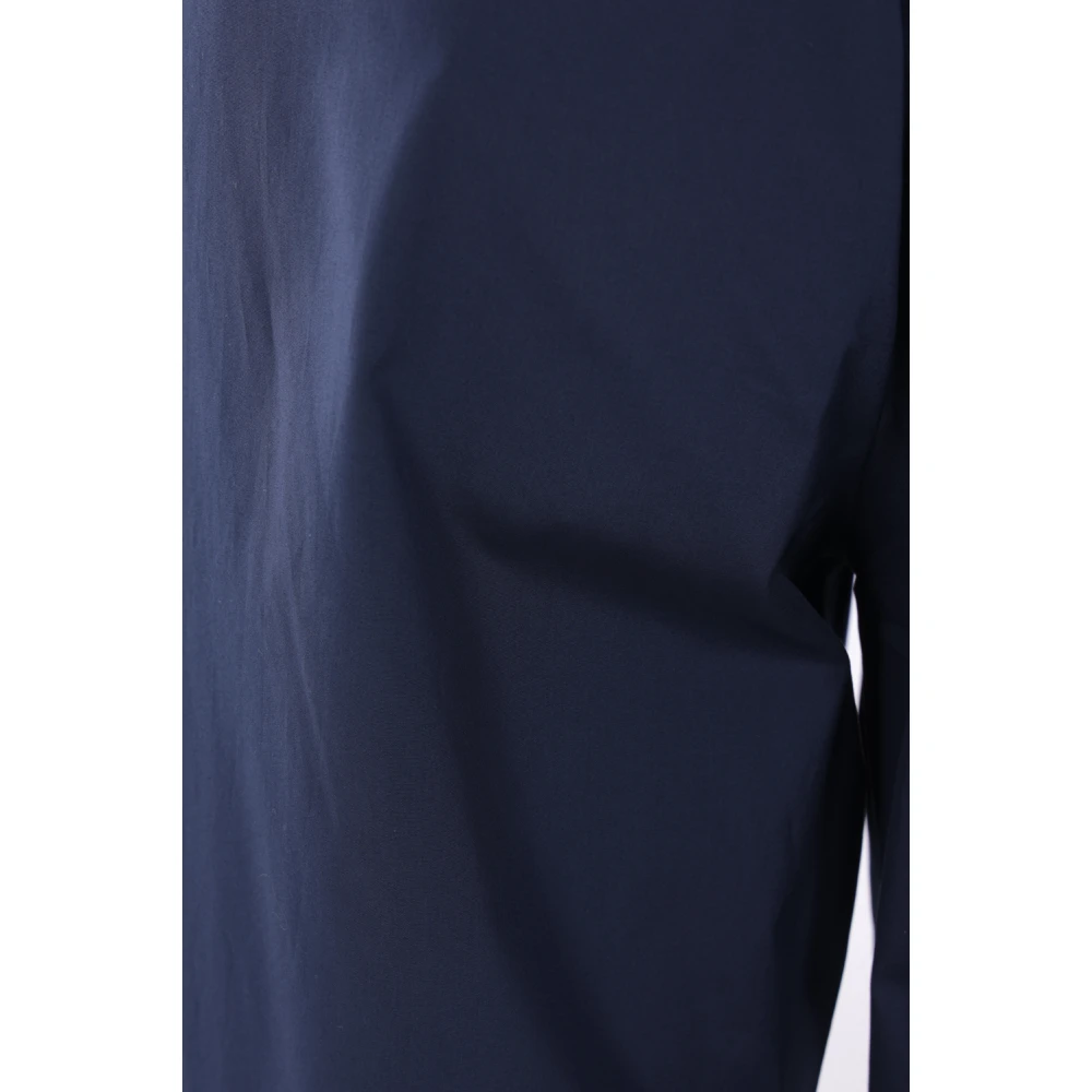 Max Mara Blauwe Katoenen Poplin Broek Regular Fit Blue Dames