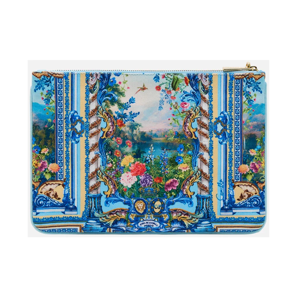 Camilla Portugees Paleis Canvas Clutch Blue Dames