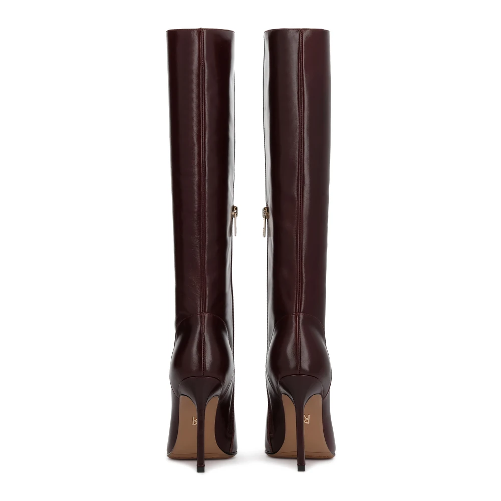 Kazar Bordeaux Leren Hoge Laarzen met Stiletto Hak