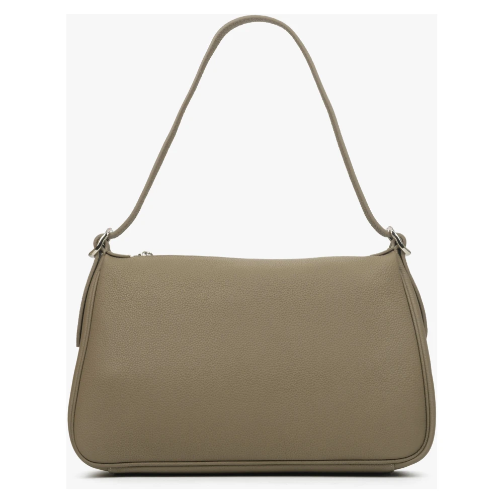 Estro Dames Grijs & Bruin Schoudertas gemaakt van Echt Leer Er00114435 Brown Dames