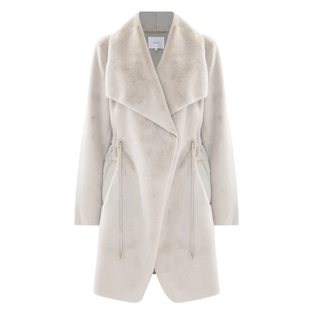 Kocca Lange schapenvacht jas met trekkoord Beige Dames