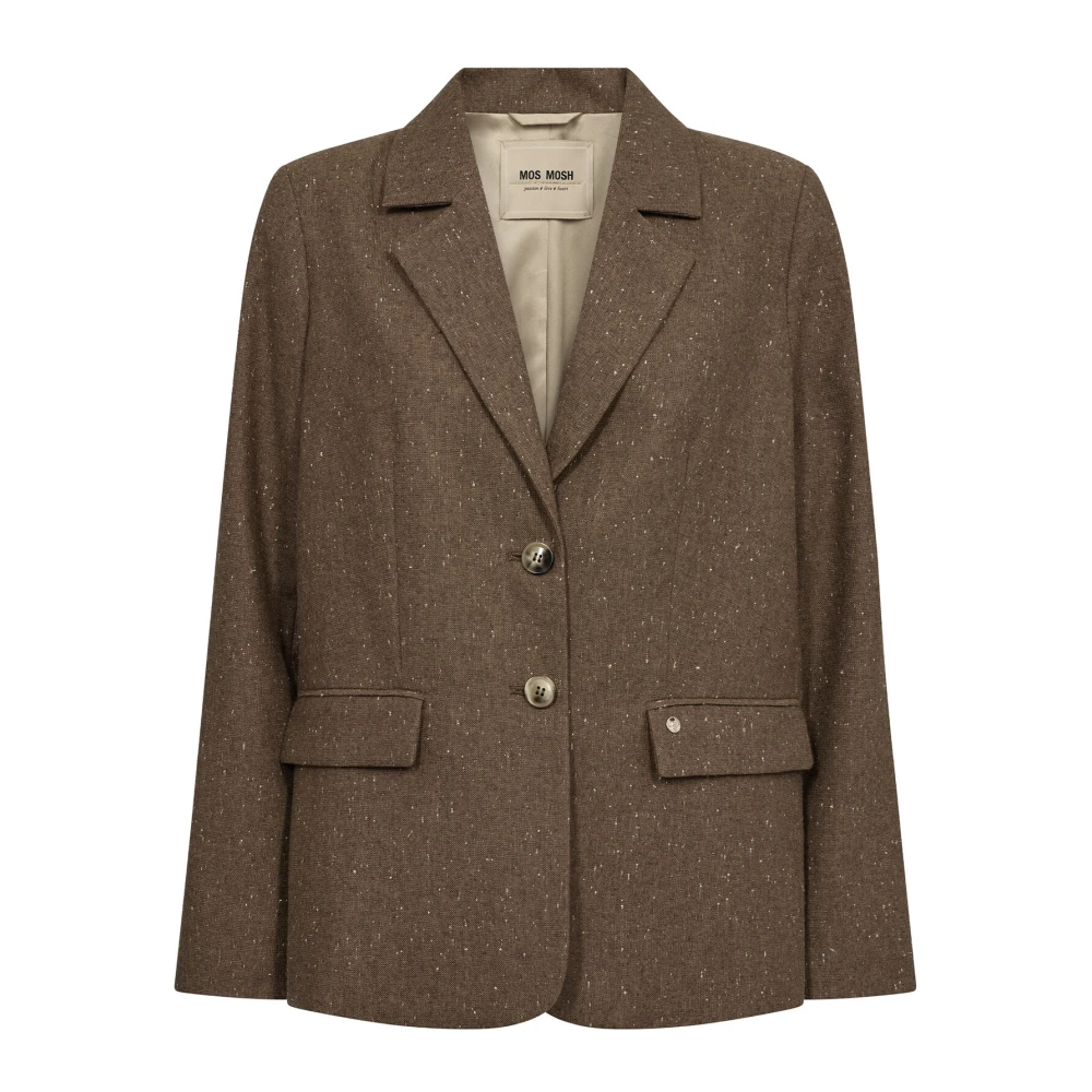 MOS MOSH Oversized Blazer met Klassieke Kraag Brown Dames