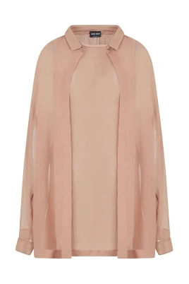 Sheer Crinkled Blouse