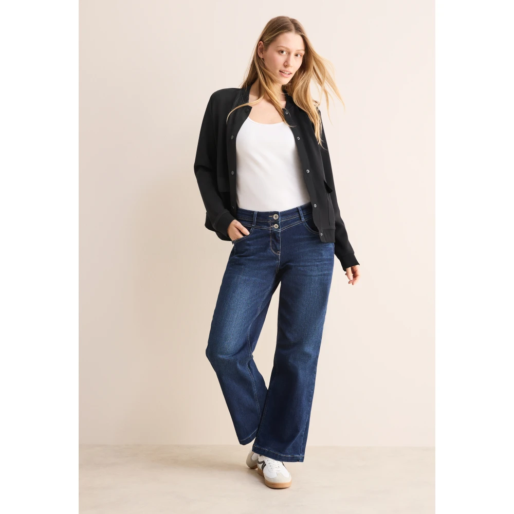 cecil Moderne Blouson Jas met Opstaande Kraag Black Dames