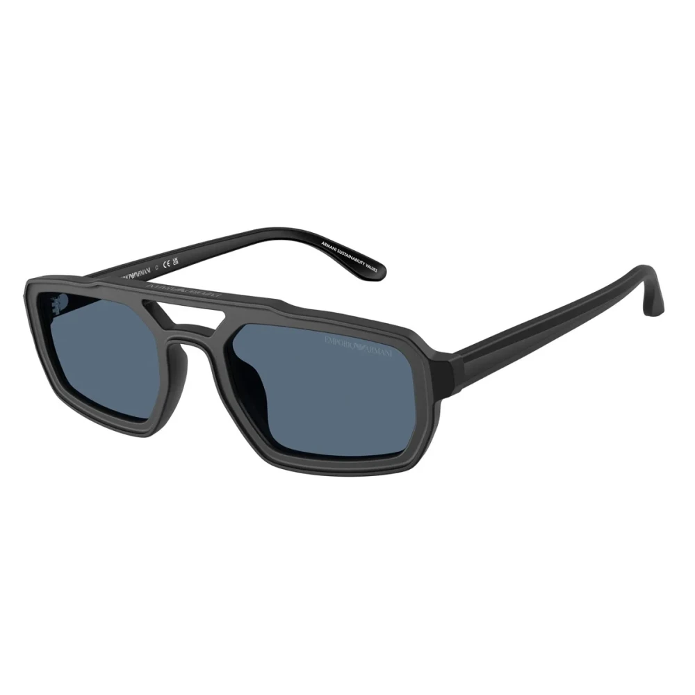 Emporio Armani Lunettes De Soleil Ea4240u Noir Mat Bleu Foncé Femme Accessoires Noir 53 Mm