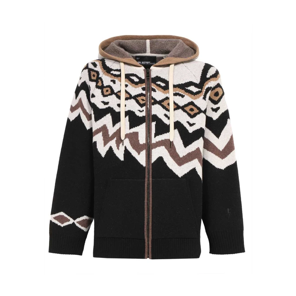 Neil Barrett Jacquard Motief Wol Vest Multicolor Heren