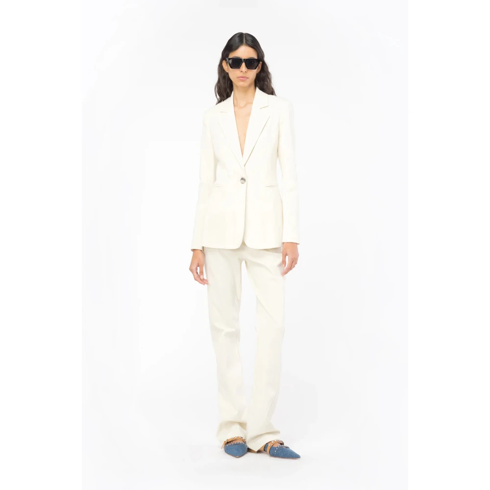 pinko Uitlopende Gebreide Broek White Dames