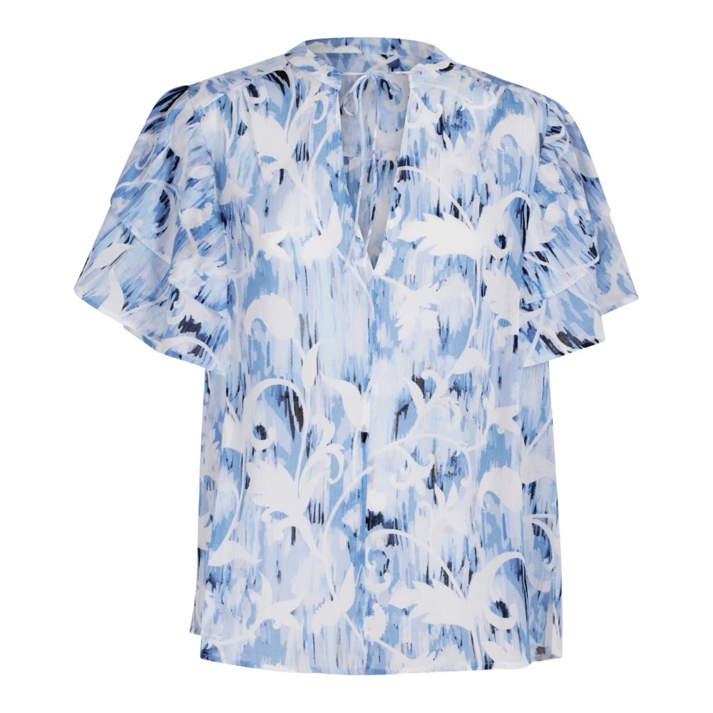 Lala Berlin Bloemenfontein Blauwe Blouse Tenya Multicolor Dames