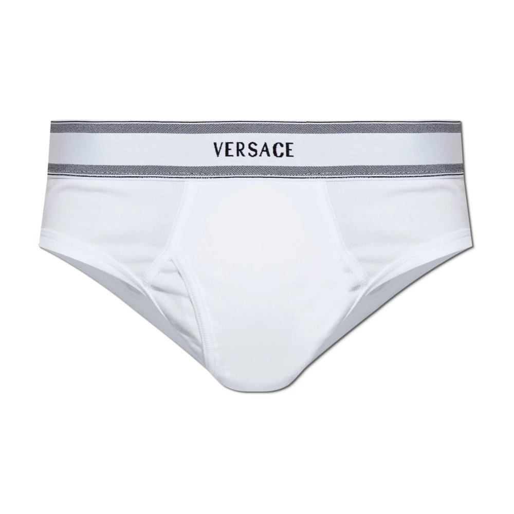 Versace Mannelijk Wit Ondergoed Heren, Xl, Katoen, Cotton Briefs
