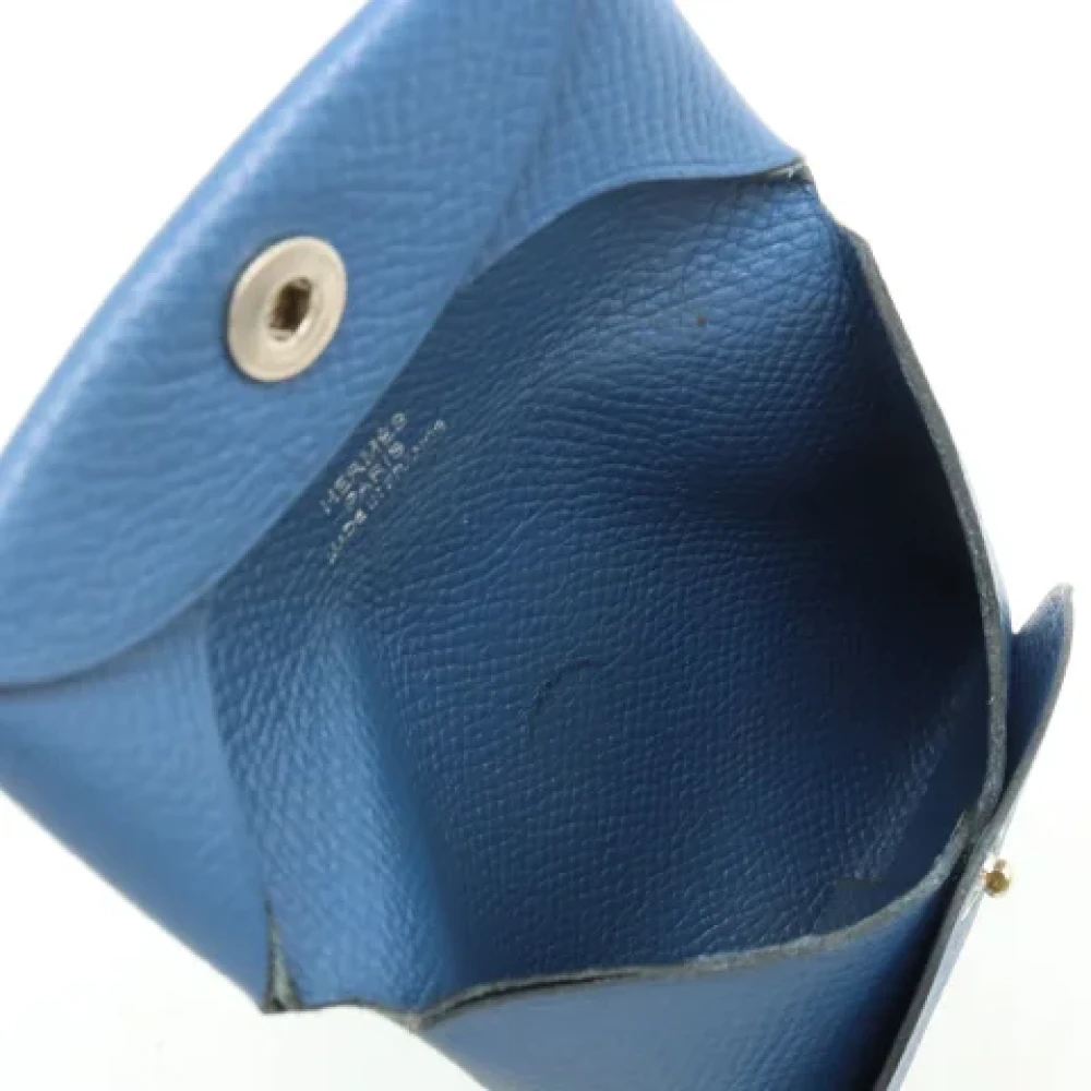 Hermès Vintage Pre-owned Leather wallets Blue Dames