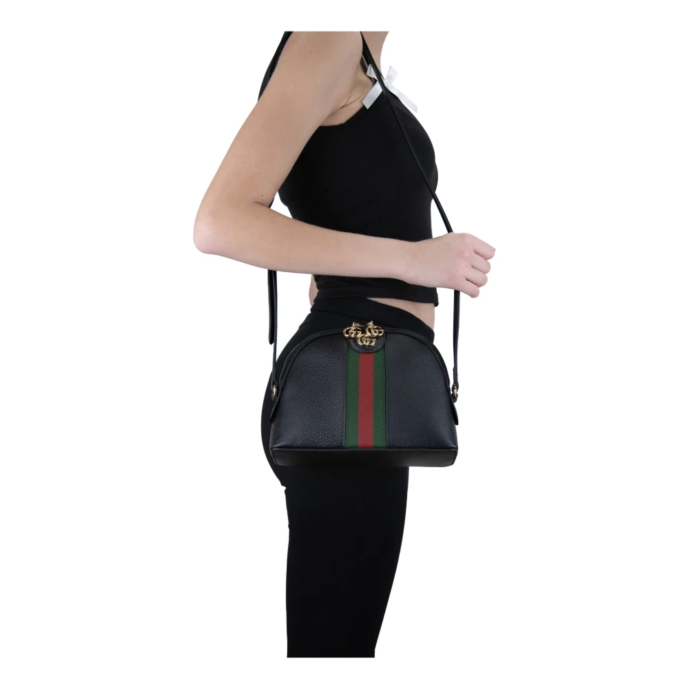 Gucci Leren Schoudertas met `Gg` Logo Black Dames