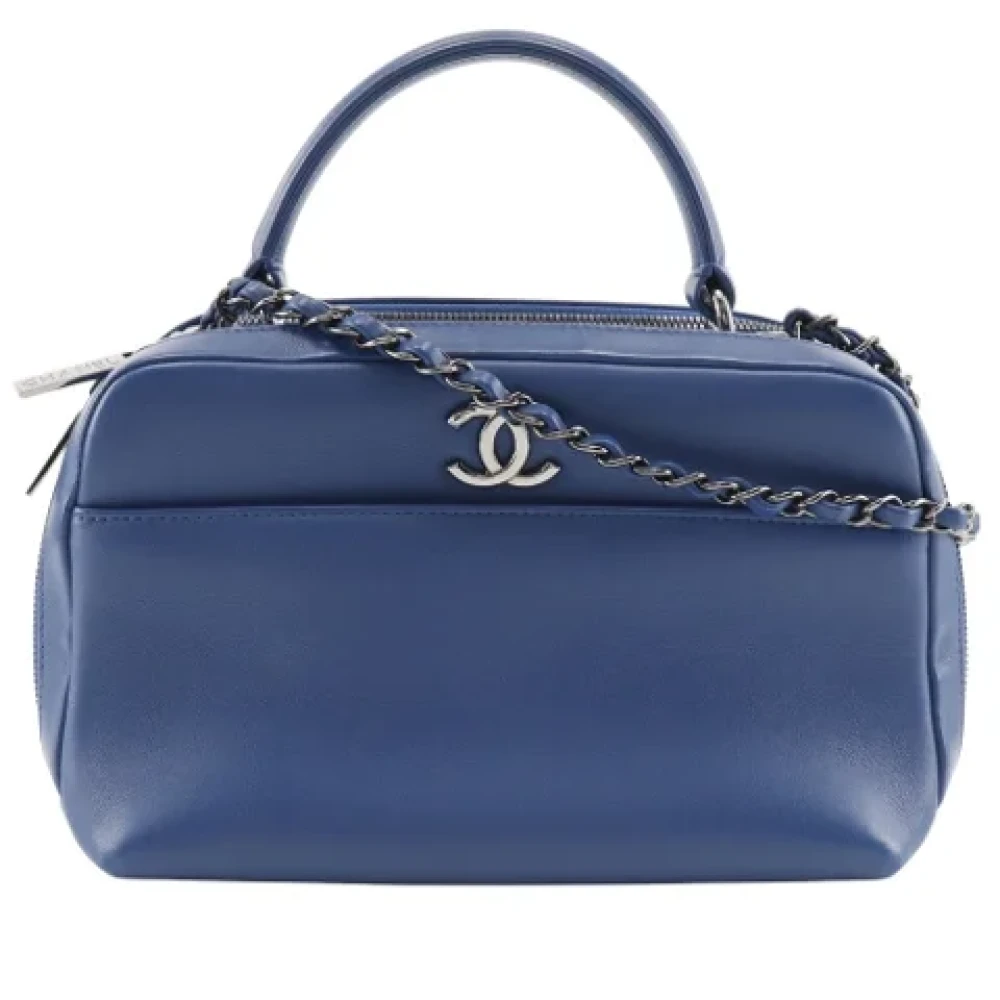 Chanel Vintage Pre-owned Leather handbags Blue Dames
