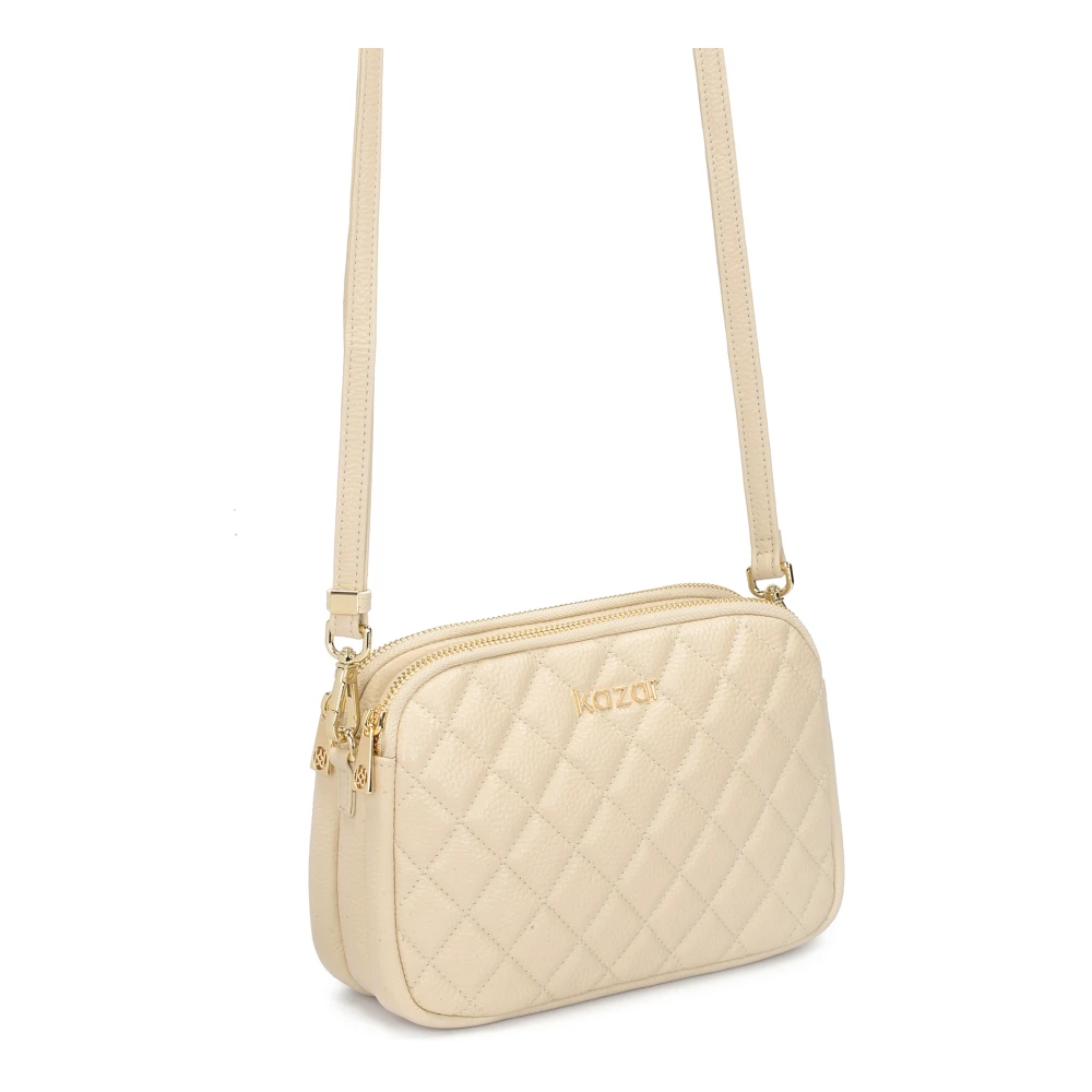 Kazar Leren gewatteerde tas aan riem Beige Dames