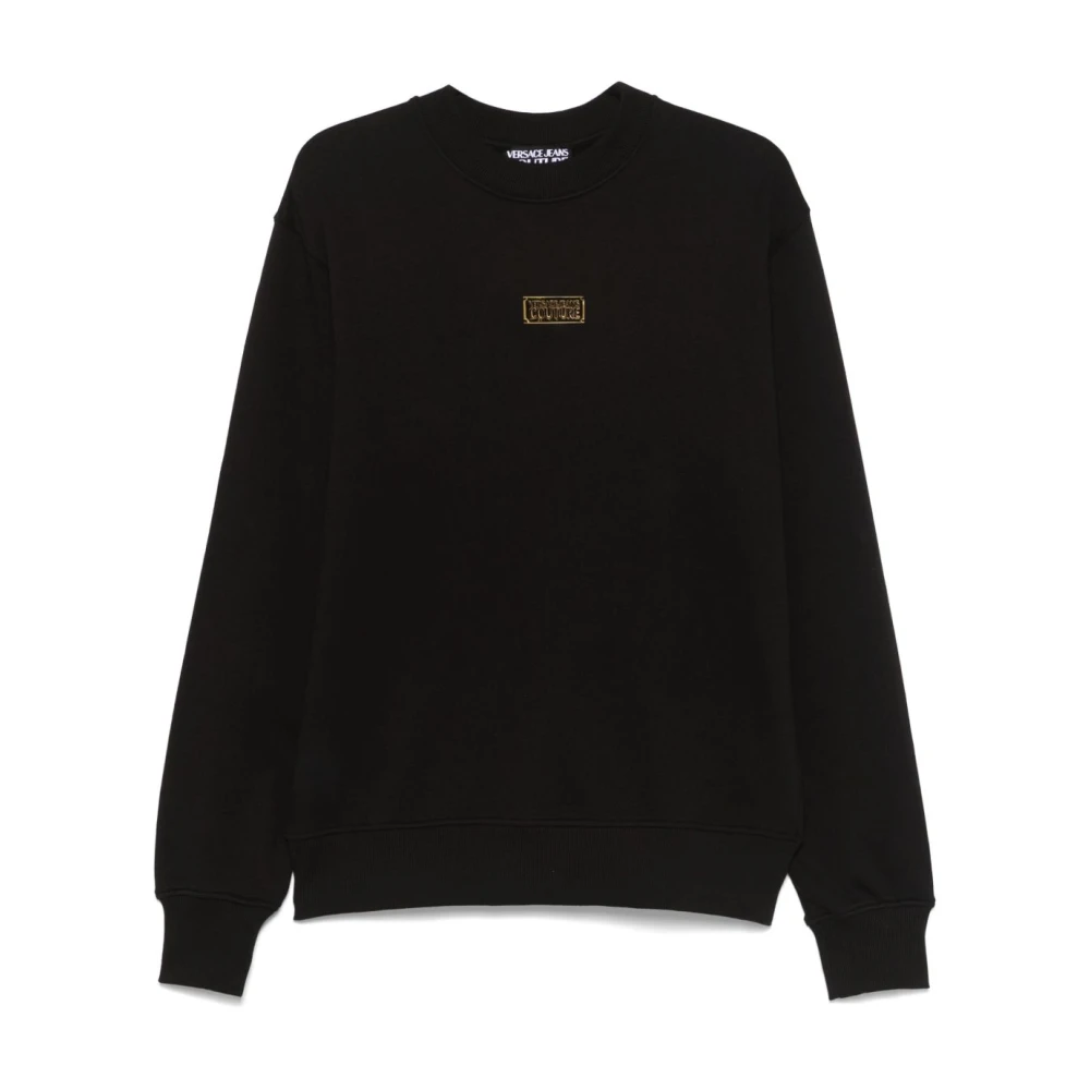 Versace Jeans Couture Zwarte Sweatshirt Stijlvol Comfort Luxe Statement Black Heren