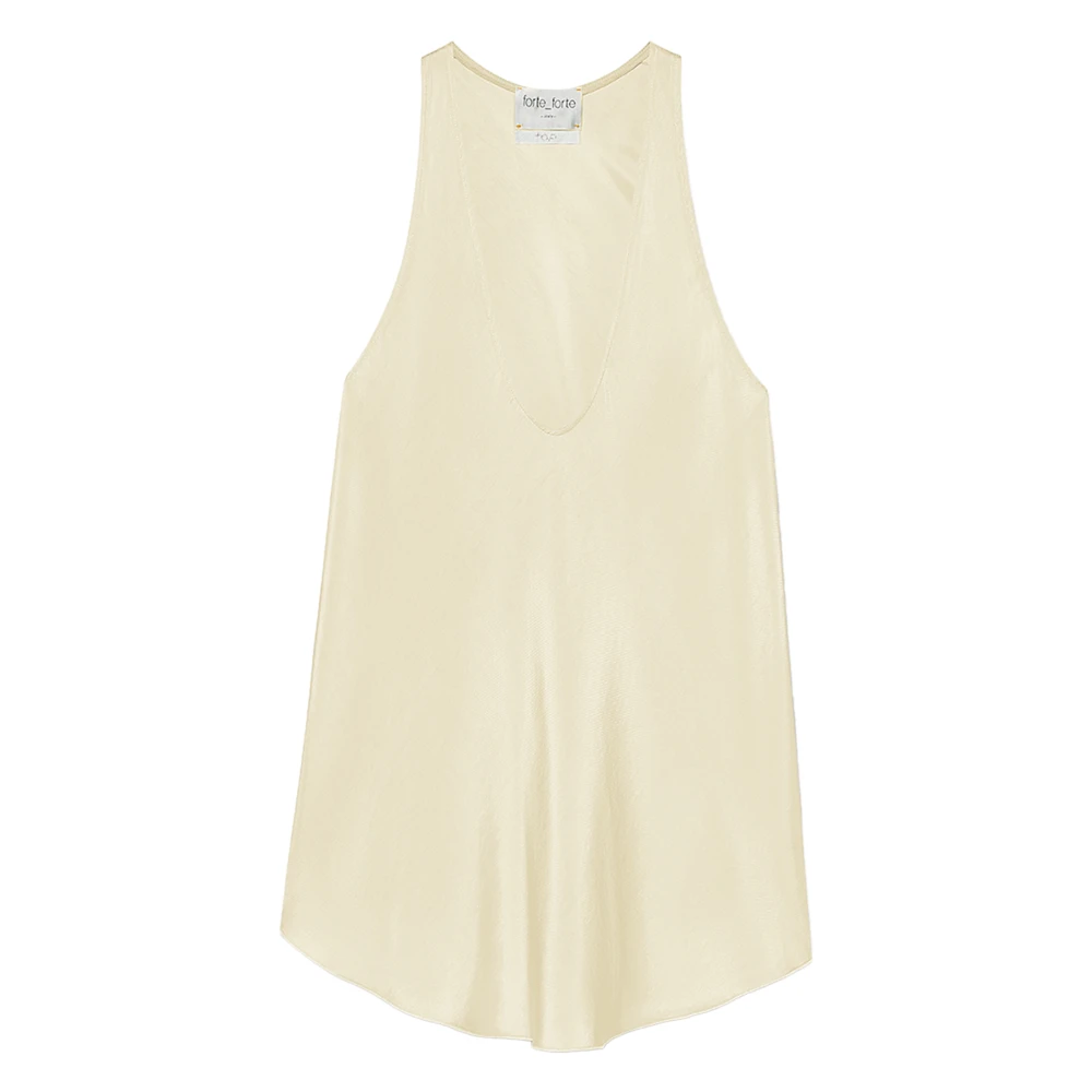 Forte Forte Women's White Viscose Twill Top - Sleeveless Tops - M - Tops