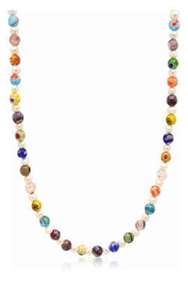 menand-39-s-pearl-necklace-with-hand-painted-glass-beads