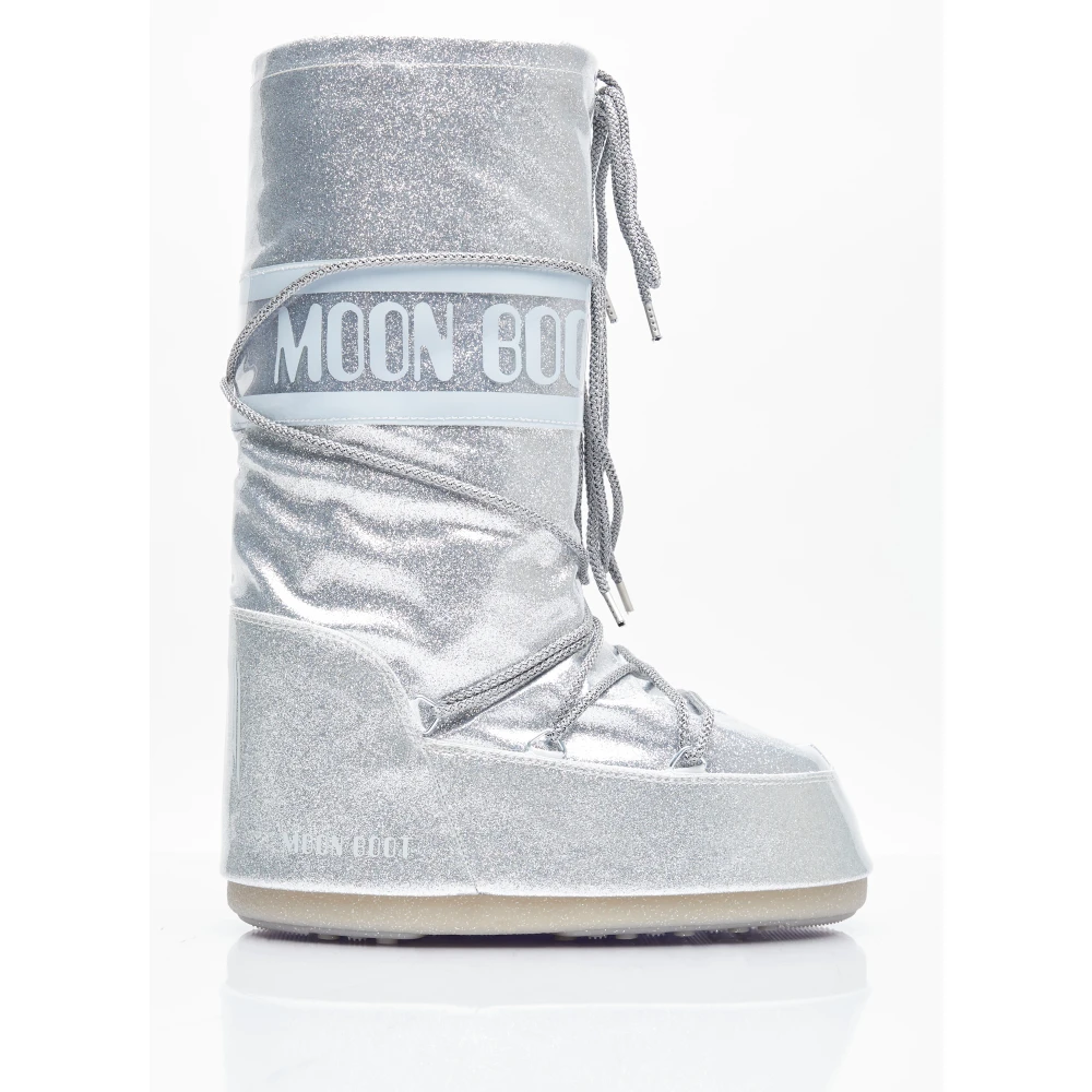 Moon Boot Glitter Logo Stövlar Gray, Dam