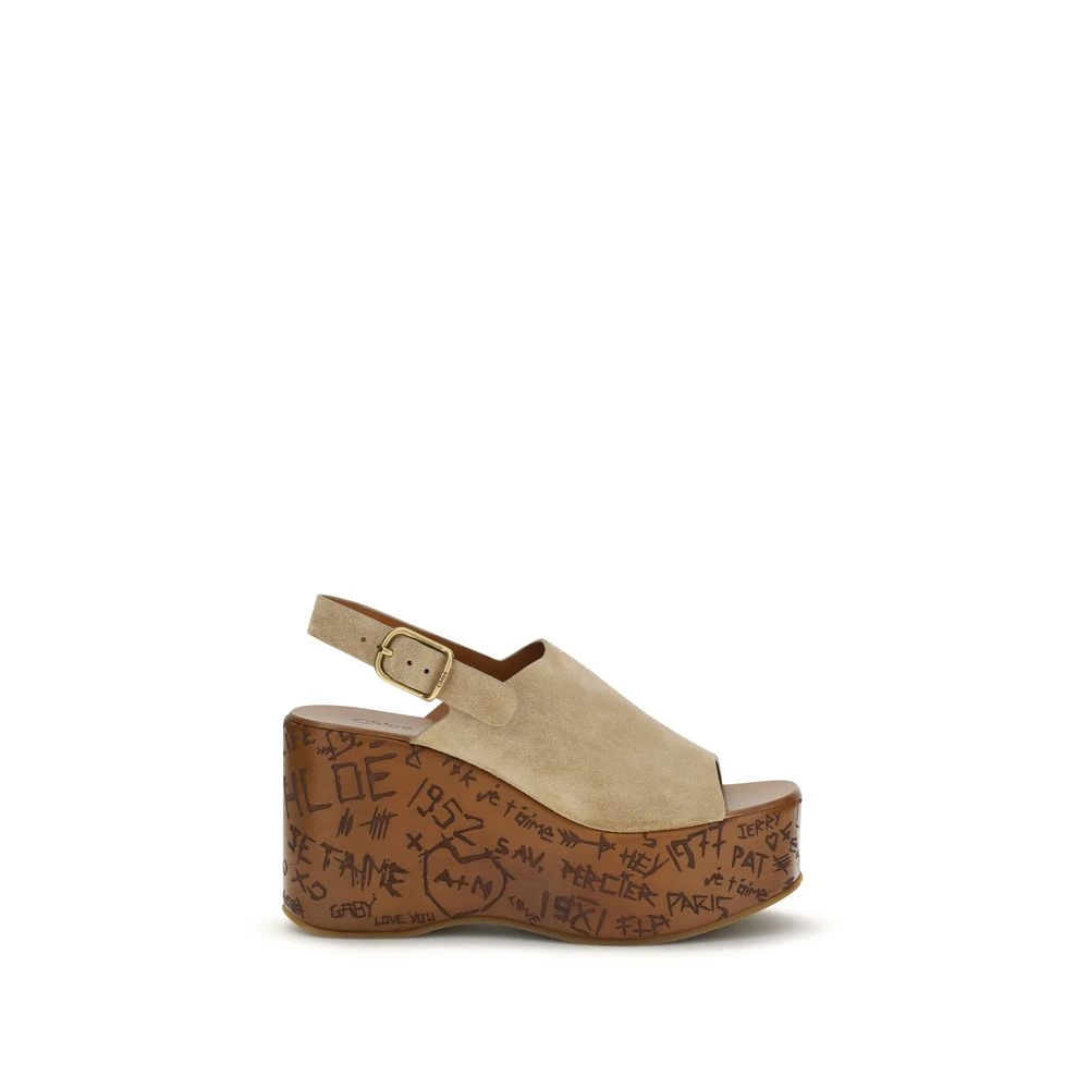 Chloé Women's Beige Maxime Wedge Sandals