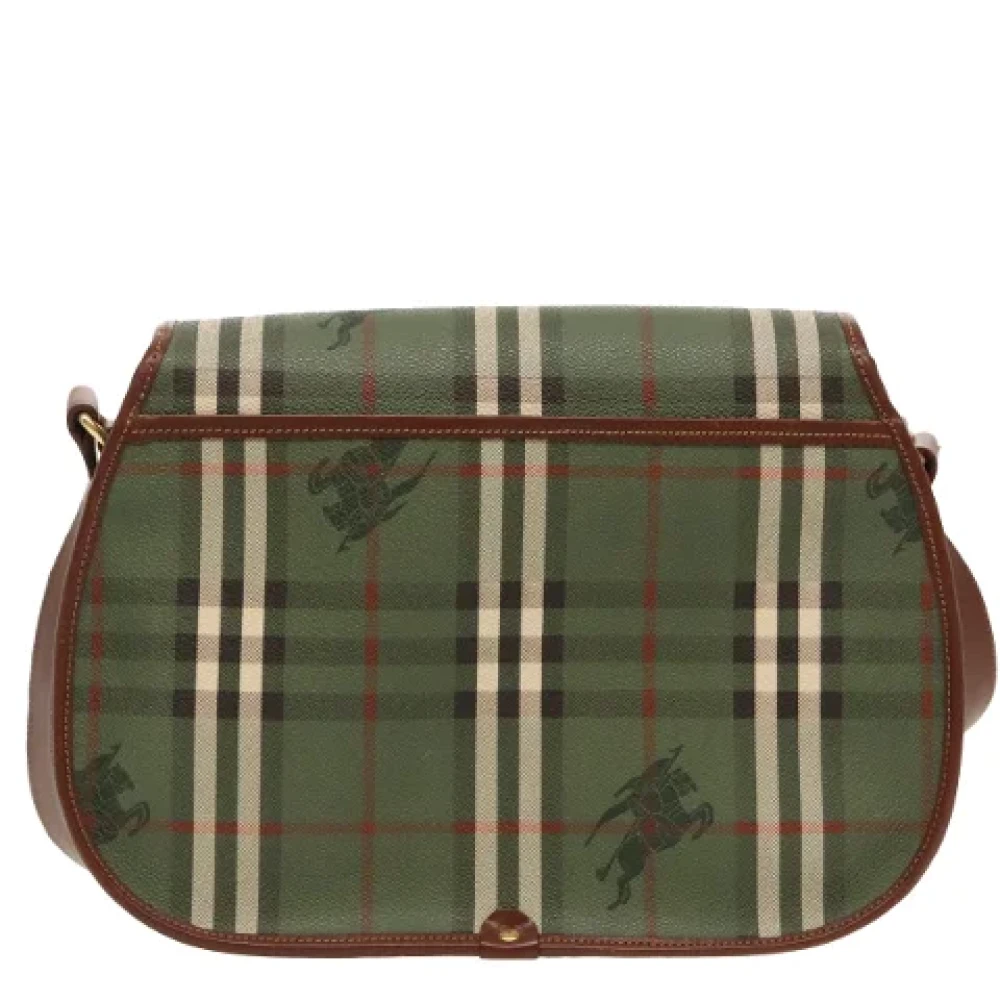Burberry Vintage Pre-owned Canvas shoulder-bags Green Dames