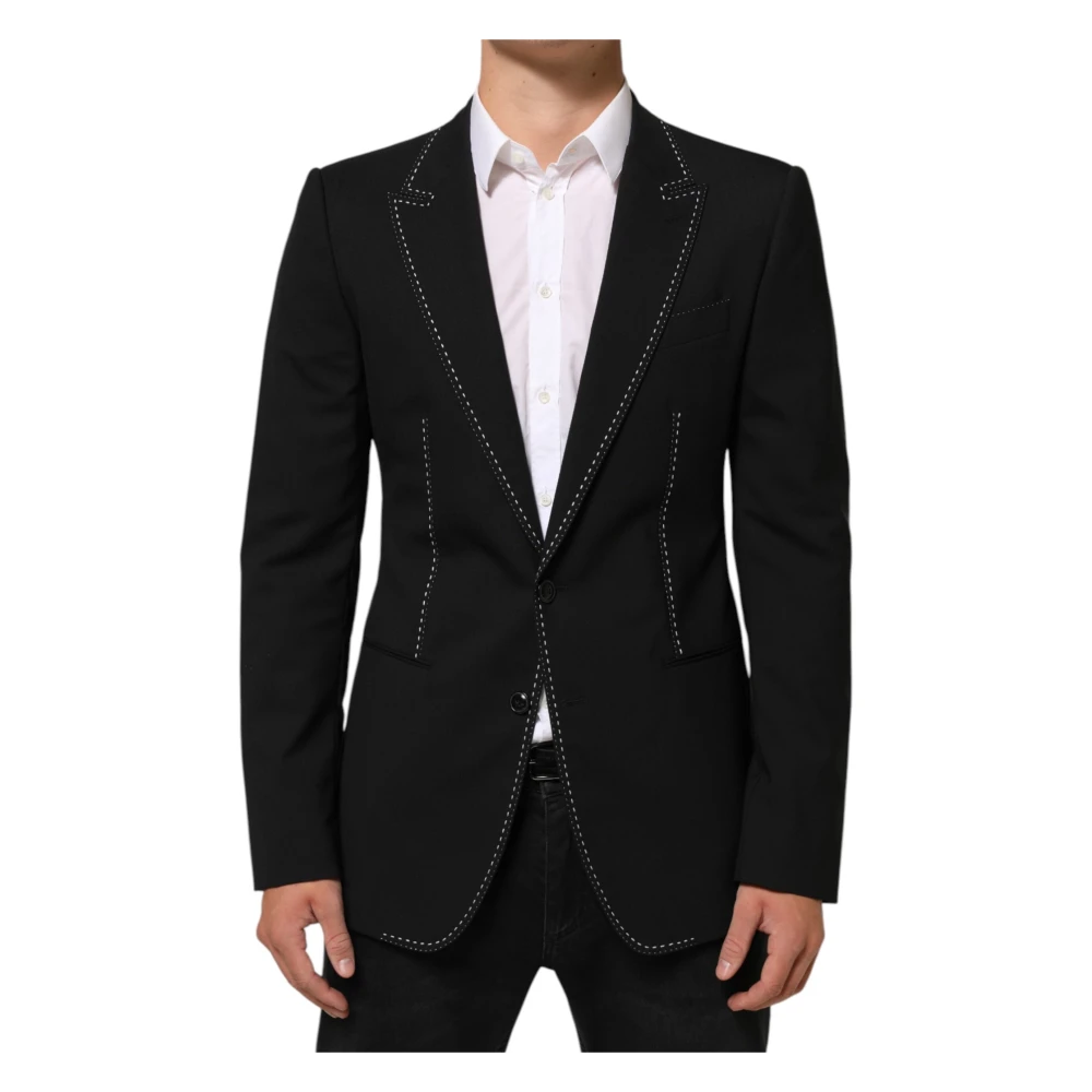 Dolce & Gabbana Men's Black Sicilia 2 Buttons Suit Jacket Blazer