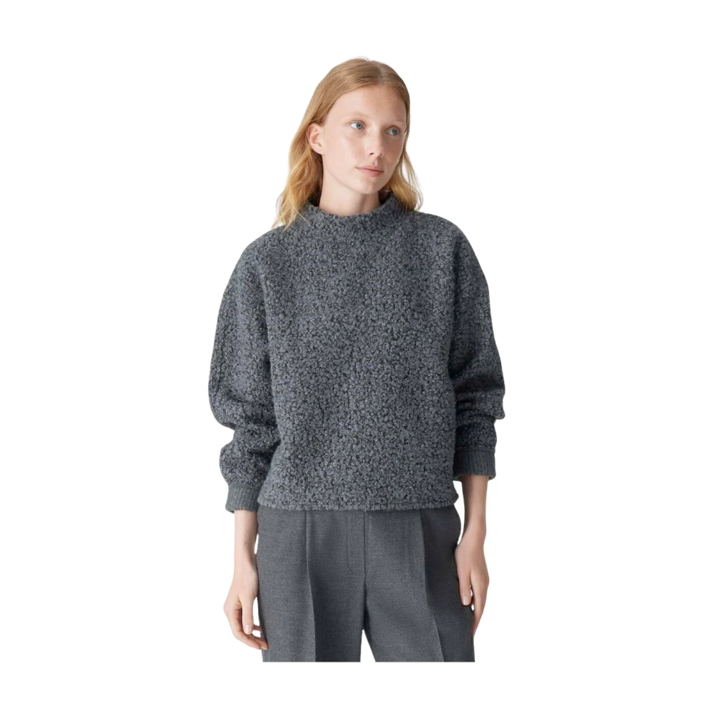 Opus Stijlvolle Sweatshirt met Gojam Detail Gray Dames
