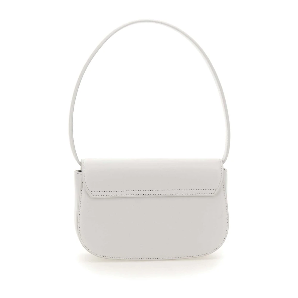 Diesel Witte Leren Schoudertas met Klep White Dames