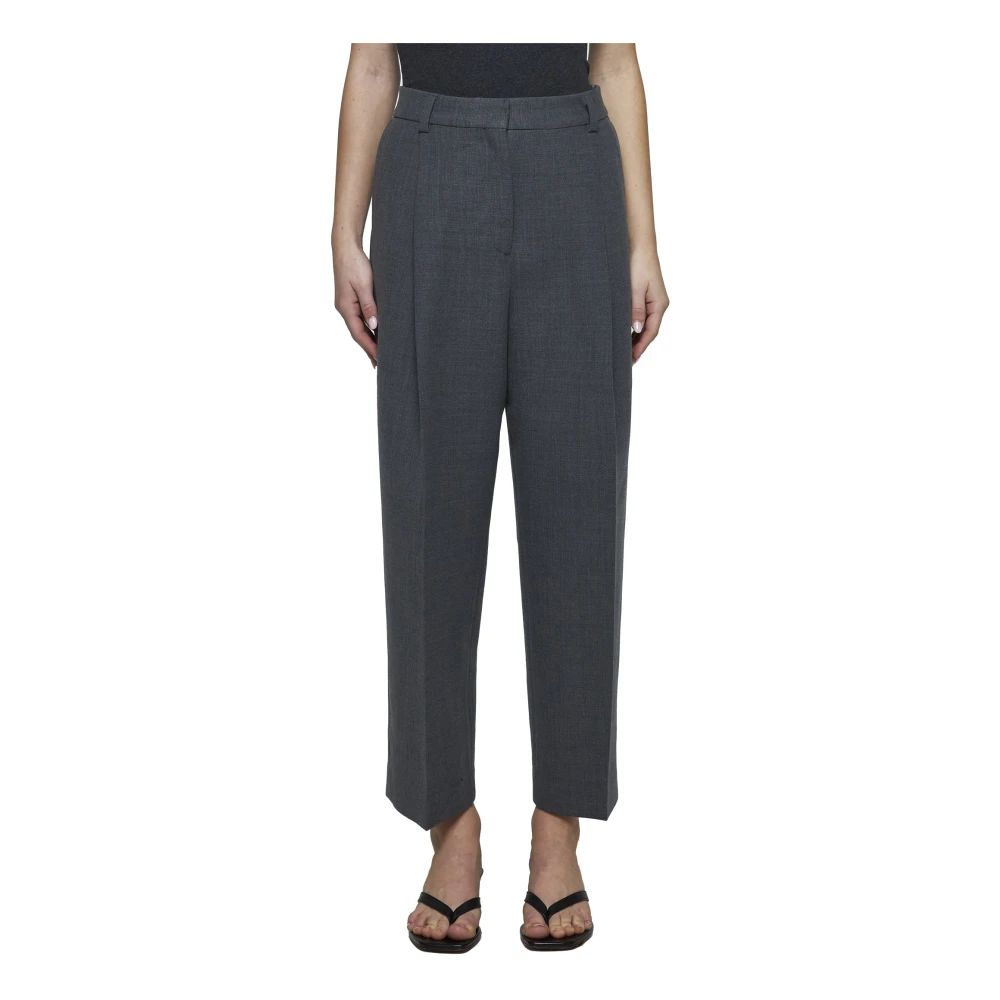 TotêMe Grijze Wollen Broek Gray Dames