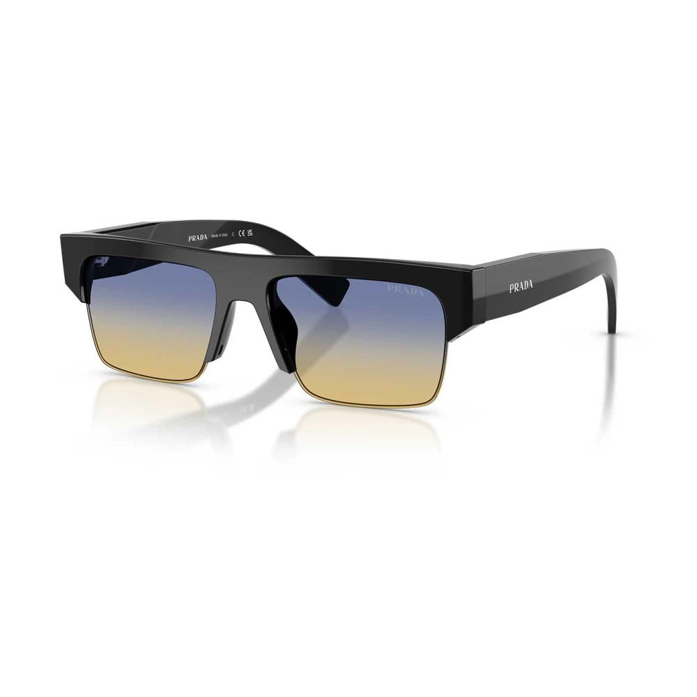 Prada Yellow Man Pr D12su 16K50e Sunglasses Acetate Black Squared Normal - Image 2