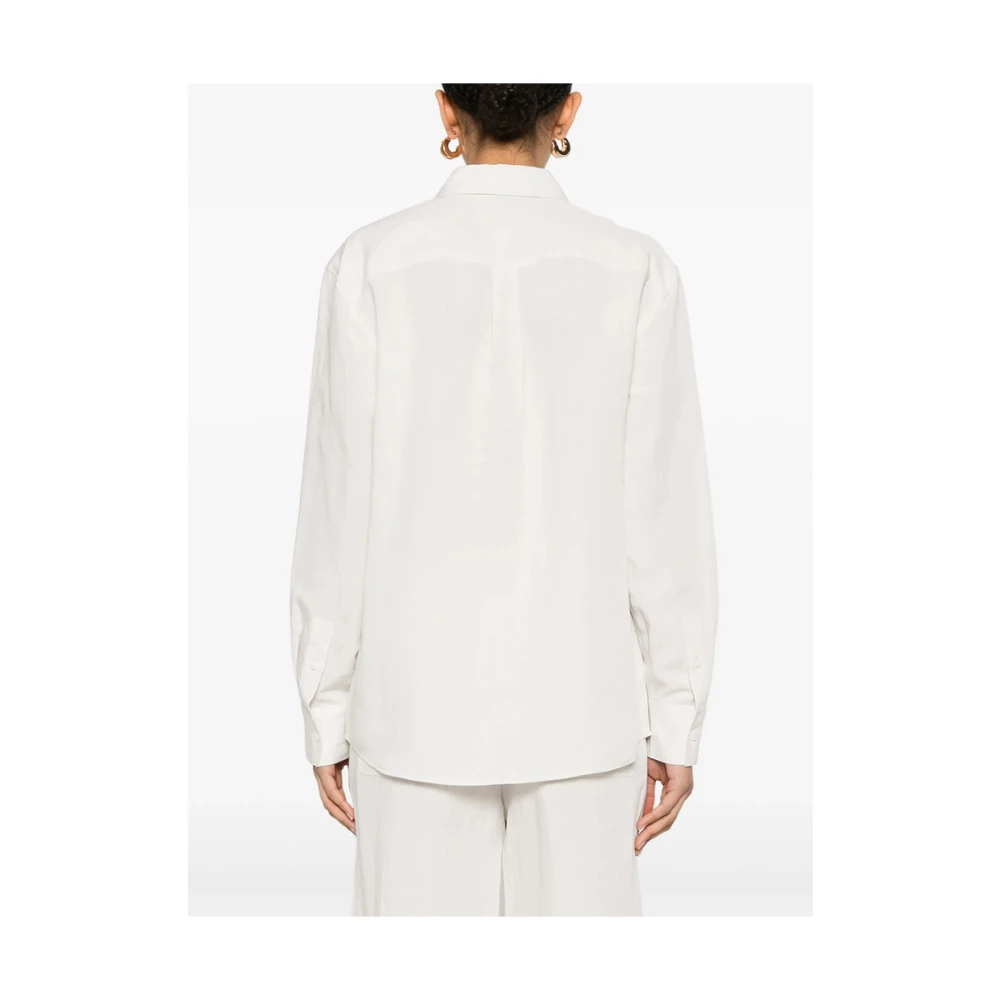 Calvin Klein Witte Knoopsluiting Klassieke Overhemd White Dames